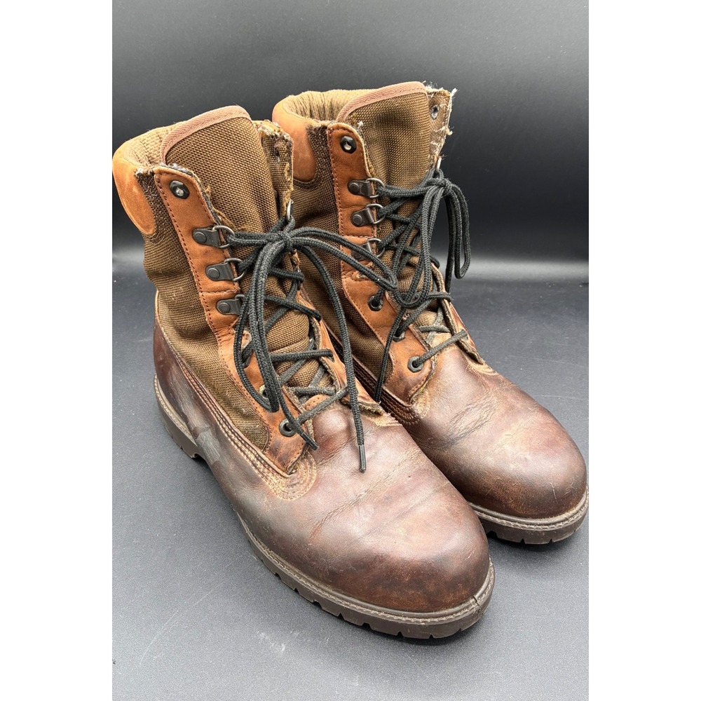 Rocky RB725 Mens Brown Leather Outdoor Work Boots Size 11 EW Extra Wide Lug Sole